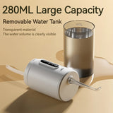 Portable Water Floss USB Rechargeable Oral Irrigator 280ML Electric Tooth Cleaning Device 3 Modes Waterproof Irrigator