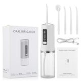 Oral Irrigator Portable Dental Water Flosser USB Rechargeable Water Jet Floss Tooth Pick 4 Jet Tip 230ml 3 Modes IPX7 1800rpm