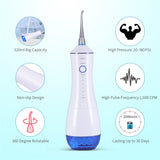 Oral Irrigator USB Rechargeable Dental Water Flosser IPX7 Waterproof 6 Modes 20-180PSI Water Jet 320ml Water Tank Teeth Cleaner