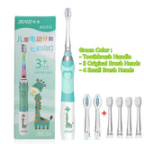 SEAGO Children Electric Sonic Toothbrush Powered Waterproof for 3-12 Ages Kids LED Light Smart Timer with Replacement Brush Head