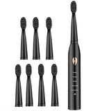 Super Sonic Electric Toothbrush for Adults Kid Smart Timer Whitening IPX7 Waterproof USB Charging with 3 Replaceable Brush Heads