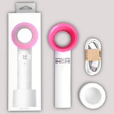 Summer Mini Handheld Fan USB Charging Cooler Ultra-quiet Portable Small Bladeless Fan LED Cooling Fans for Travel Outdoor Office