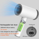 USB Cordless Hair Dryer Versatile Salon Hairdressing Electric Hair Dryer Portable Rechargeable Hairdressing Tools