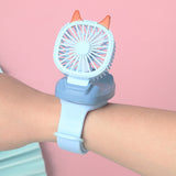 Portable Mini Watch Fan Handheld Third Gear Speed USB Fan for Home Office Outdoor Travel Kids Wrist Cooler Watch w/ light