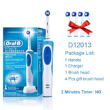 Oral B 2D Rotation Electric Toothbrush Vitality Daily Cleaning Rechargeable Inductive Charge 110-240V Toothbrush Brush Head