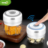 saengQ Mini Electric Garlic Chopper Meat Garlic Masher Garlic Press Vegetable Chili Chopper Press USB Masher Machine for Kitchen