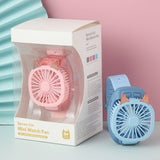 Portable Mini Watch Fan Handheld Third Gear Speed USB Fan for Home Office Outdoor Travel Kids Wrist Cooler Watch w/ light
