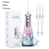 Portable Oral Irrigator 3/5 Modes USB Rechargeable Water Floss Dental Water Flosser +5/6 Jet Tip Irrigator Dental Teeth Cleaner