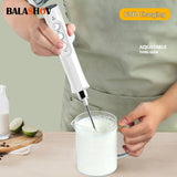 Portable Rechargeable Electric Milk Frother Foam Maker Wireless Handheld Foamer High Speeds Drink Mixer Coffee Frothing Wand