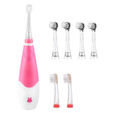 Seago Kid's Sonic Electric Toothbrush Battery Powered 16000 Strokes/Min LED Light 2 Mins Timer Soft Bristle for 0 to 4 Age Baby