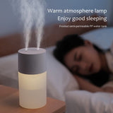 USB Air Humidifier Ultrasonic Cool Mist Aromatherapy Diffuser with LED Warm Night Lamp Double Spray Nozzle Aroma Humidificador