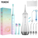 Portable 320ml Oral Irrigator 6 Modes Remove Tartar Dental Water Flosser Waterproof 30-110 PSI Teeth Cleaner 8 Jets USB Recharge