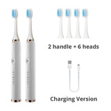 Tongwode 3PCS Sonic Electric Toothbrush IPX7 Waterproof Adult Couple Home Use Soft Bristle Replaceable Tooth Brush Heads