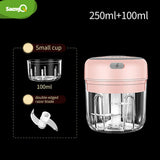 saengQ Mini Electric Garlic Chopper Meat Garlic Masher Garlic Press Vegetable Chili Chopper Press USB Masher Machine for Kitchen