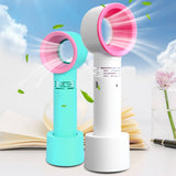 Summer Mini Handheld Fan USB Charging Cooler Ultra-quiet Portable Small Bladeless Fan LED Cooling Fans for Travel Outdoor Office
