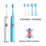 Tongwode 3PCS Sonic Electric Toothbrush IPX7 Waterproof Adult Couple Home Use Soft Bristle Replaceable Tooth Brush Heads