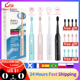 RU Super Sonic Electric Toothbrushes for Adults Kid Smart Timer Whitening Toothbrush IPX7 Waterproof USB Rechargeable Version
