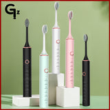 New 2022 N100 Sonic Electric Toothbrush Adult Timer Brush 6 Mode USB Charger Rechargeable Tooth Brushes Replacement Heads Set