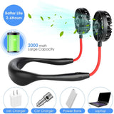 Portable Neck Band Dual Fan 3 Gears Speed Adjustable Summer Halter Air Cooler for Portable Table Student Dormitory