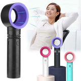 Summer Mini Handheld Fan USB Charging Cooler Ultra-quiet Portable Small Bladeless Fan LED Cooling Fans for Travel Outdoor Office