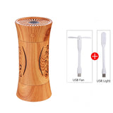 Wood Grain Home air Humidifier USB Ultrasonic Aroma Essential Oil Diffuser 3 In 1 Mini Humidificador with LED Lamp Mist Maker