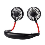 Portable Neck Band Dual Fan 3 Gears Speed Adjustable Summer Halter Air Cooler for Portable Table Student Dormitory