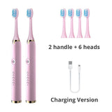 Tongwode 3PCS Sonic Electric Toothbrush IPX7 Waterproof Adult Couple Home Use Soft Bristle Replaceable Tooth Brush Heads