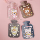 Winter Warmer Bottle Hot Water Hand Warmer Solid Color Thickened Flannel PVC Silicone Rubber Hot Water Bottle Home Accessories