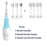 Seago Children Sonic Electric Toothbrush Battery Power LED Light Smart Timer Waterproof IPX7 Replaceable Dupont Brush Head SG513