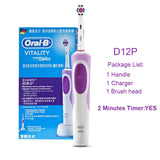 Oral B 2D Rotation Electric Toothbrush Vitality Daily Cleaning Rechargeable Inductive Charge 110-240V Toothbrush Brush Head