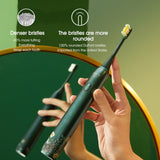 SOOCAS X3U-Van Gogh Electric Toothbrush Heads Replacement Toothbrush Heads Vacuum Original Authentic Replacement Heads Green