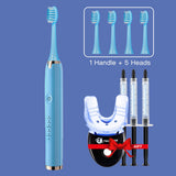 Ultrasonic Electric Toothbrush USB Port Tooth Whitening Kit With LED Accelerator Llight 35% Peroxide Gels Home Use Equipment