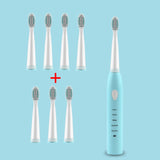 Super Sonic Electric Toothbrush for Adults Kid Smart Timer Whitening IPX7 Waterproof USB Charging with 3 Replaceable Brush Heads