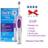 Oral B 2D Rotation Electric Toothbrush Vitality Daily Cleaning Rechargeable Inductive Charge 110-240V Toothbrush Brush Head