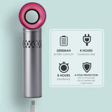 USB Rechargeable Portable Bladeless Fan Handheld Mini Cooler No Leaf Handy Fan Adjustable Handheld Personal Mini Fan