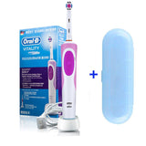Oral B Electric Toothbrush 2D Rotary Vibration Clean Charging Tooth Brush Cross Action Bristle Oral Care 4 Gift Brush Heads Free
