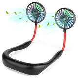 Portable Neck Band Dual Fan 3 Gears Speed Adjustable Summer Halter Air Cooler for Portable Table Student Dormitory