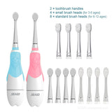 SEAGO Sonic Toothbrush Smart Baby Tooth Brush Waterproof Soft Bristle Children's Electric Toothbrush for 1-3 Ages 4 Nozzles