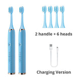 Tongwode 3PCS Sonic Electric Toothbrush IPX7 Waterproof Adult Couple Home Use Soft Bristle Replaceable Tooth Brush Heads