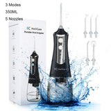 Portable Oral Irrigator 3/5 Modes USB Rechargeable Water Floss Dental Water Flosser +5/6 Jet Tip Irrigator Dental Teeth Cleaner