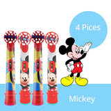 Oral B Children Electric Toothbrush Heads EB10 Replacement Brush Heads Cartoon Round Soft Bristle Oral Care 2/4 Pcs for 3+ Baby