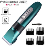 Professional Hair Clipper Men's Barber Beard Trimmer Rechargeable Ceramic Blade Hair Cutting Machine Low Noise Adult Kid Haircut