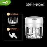 saengQ Mini Electric Garlic Chopper Meat Garlic Masher Garlic Press Vegetable Chili Chopper Press USB Masher Machine for Kitchen