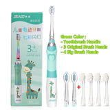 SEAGO Children Electric Sonic Toothbrush Powered Waterproof for 3-12 Ages Kids LED Light Smart Timer with Replacement Brush Head