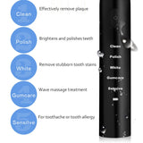 Powerful Ultrasonic Sonic Electric Toothbrush USB Charge Rechargeable Tooth Brushes Washable Electronic Whitening Teeth Brush
