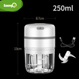 saengQ Mini Electric Garlic Chopper Meat Garlic Masher Garlic Press Vegetable Chili Chopper Press USB Masher Machine for Kitchen
