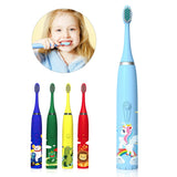 Sonic Children's Electric Toothbrush Kids 5 To 12 Years Old Cleaning Care Oral Bacteria 5 Replacement Brush Heads USB Charging