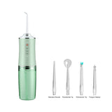 Portable Oral Irrigator USB Rechargeable Water Flosser Dental Water Jet 200ML Water Tank 3 Work Models Teeth Cleaner 4 Nozzles