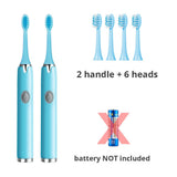 Tongwode 3PCS Sonic Electric Toothbrush IPX7 Waterproof Adult Couple Home Use Soft Bristle Replaceable Tooth Brush Heads