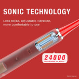 XFU Sonic Electric Toothbrush Waterproof Teeth Brush Oral Care Red Black Adult Timer Brush Two Heads SG-2007
